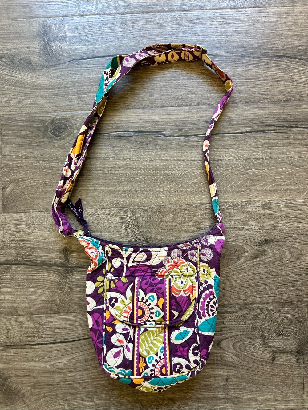 Vera Bradley Purple Multi Quilted Crossbody Shoulder Bag